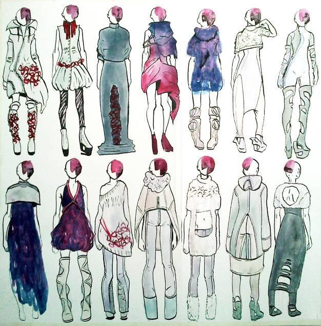 創意時裝手繪效果圖-女裝設計-服裝設計