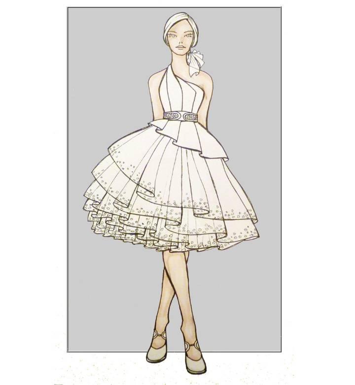 小禮服效果圖-婚紗禮服設(shè)計-服裝設(shè)計