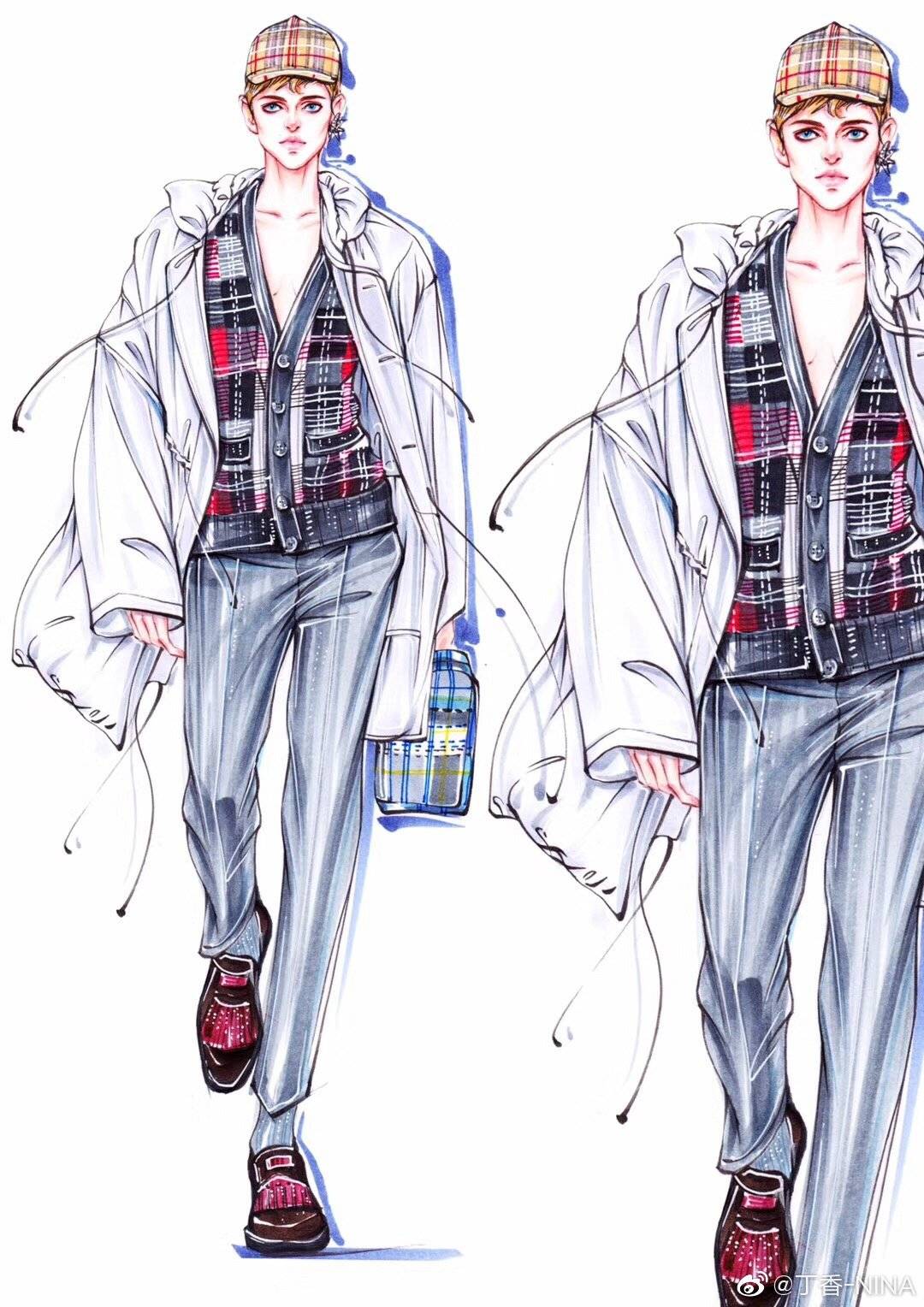 時裝繪畫 服裝設計 手繪 插畫師@丁香–NINA