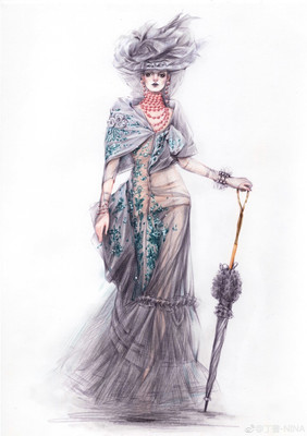 時裝繪畫 服裝設計 手繪 插畫師@丁香–NINA