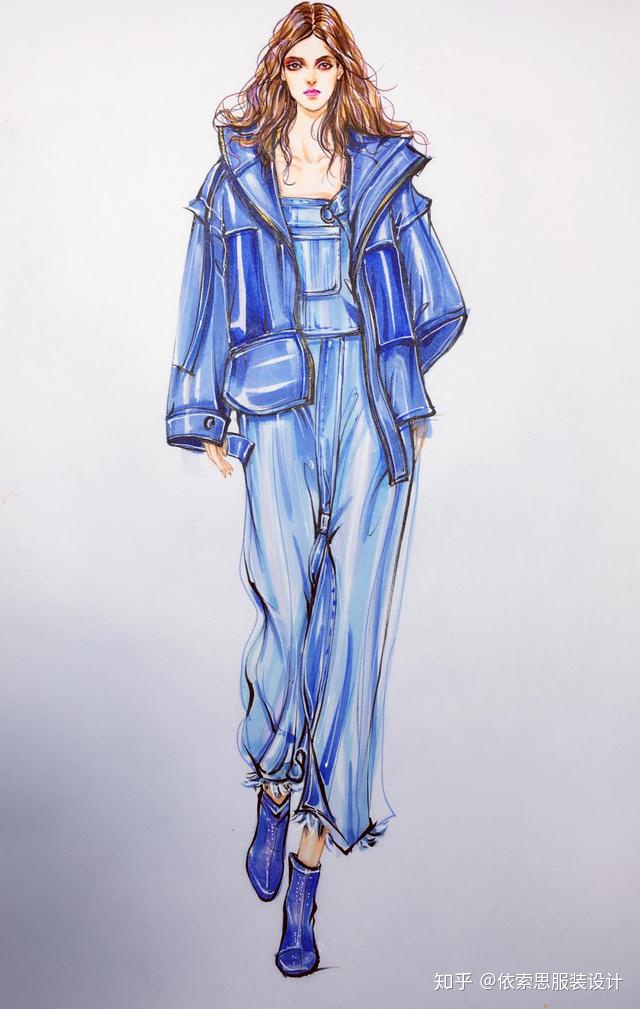 如何在時裝畫中表現面料質感